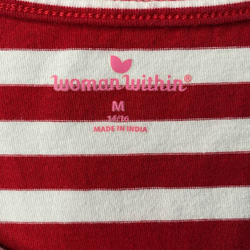 Woman Within tunic, stripes & patterned inserts - Picture 3 of 5